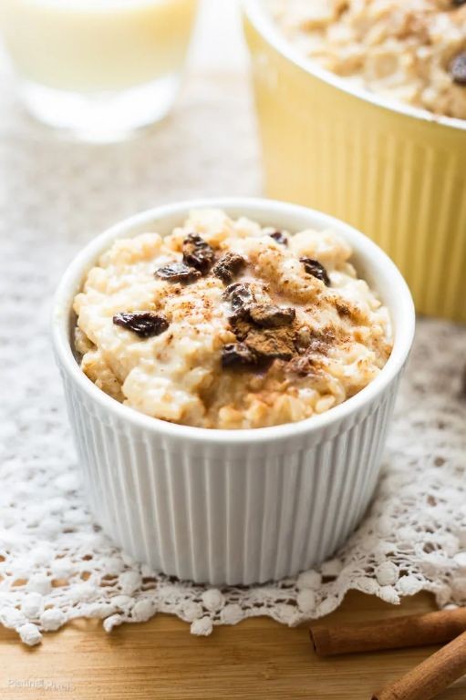 Eggnog Rice Pudding with Raisins