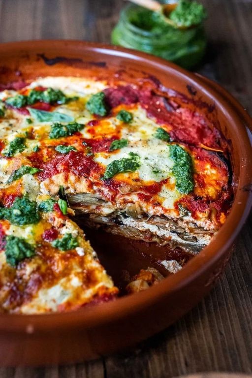 Eggplant Lasagna with Spinach and Ricotta
