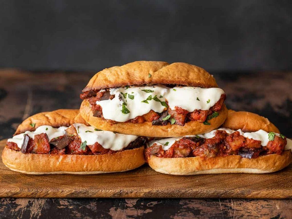 Eggplant Parmesan Sandwich with Mozzarella