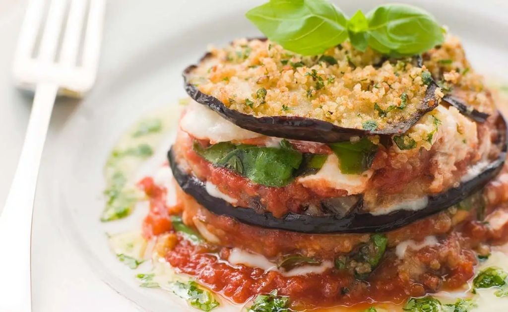Eggplant Parmesan with Almond Flour Coating