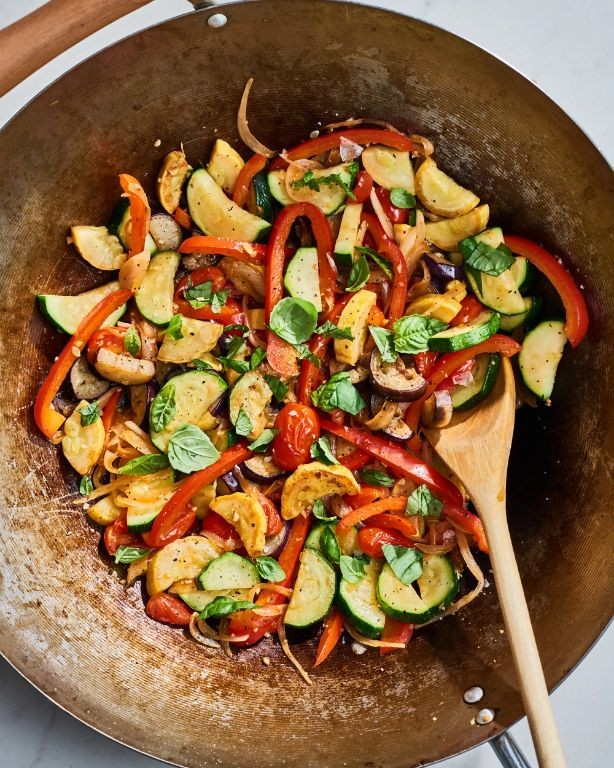 Eggplant Ratatouille with Zucchini and Bell Peppers