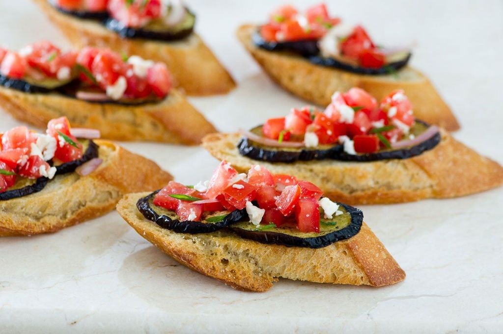 Eggplant and Olive Tapenade Crostini