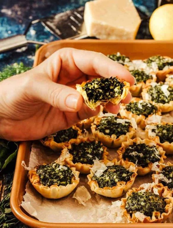 Eggplant and Spinach Phyllo Cups