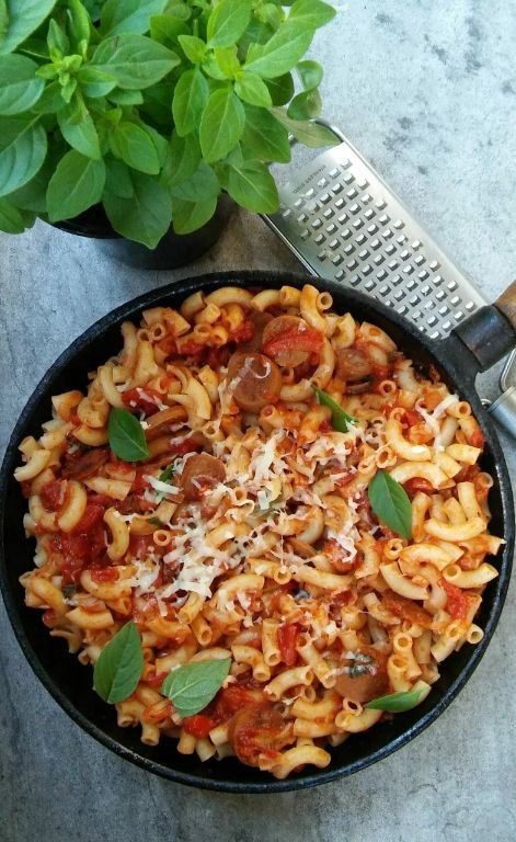 Elbow Noodle and Sausage Skillet