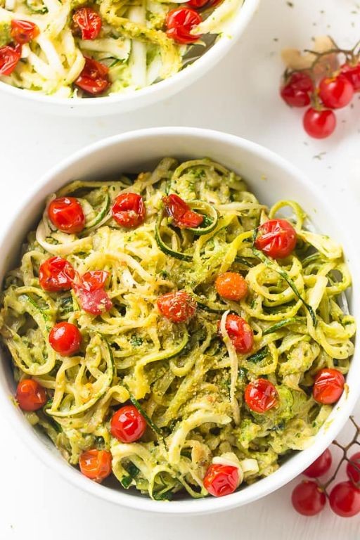 Elbow Noodle with Pesto and Cherry Tomatoes