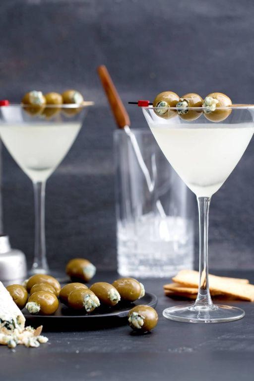 Extra Dry Dirty Martini with Blue Cheese Stuffed Olives