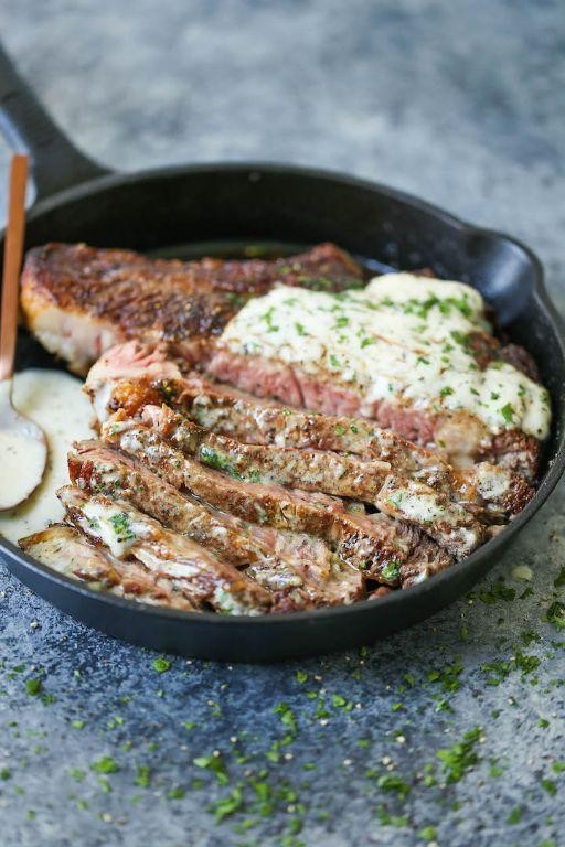 Eye of Round Steak with Garlic Parmesan Butter