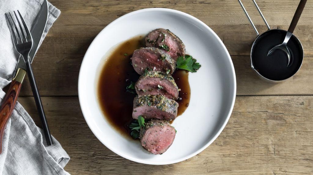 Eye of Round Steak with Red Wine Reduction