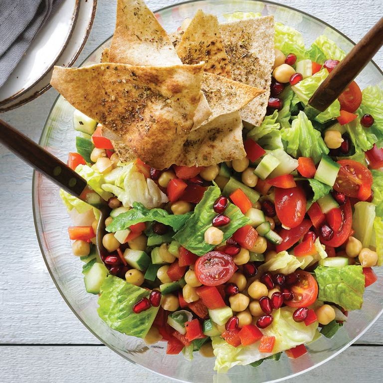 Fattoush Salad with Pita Chips