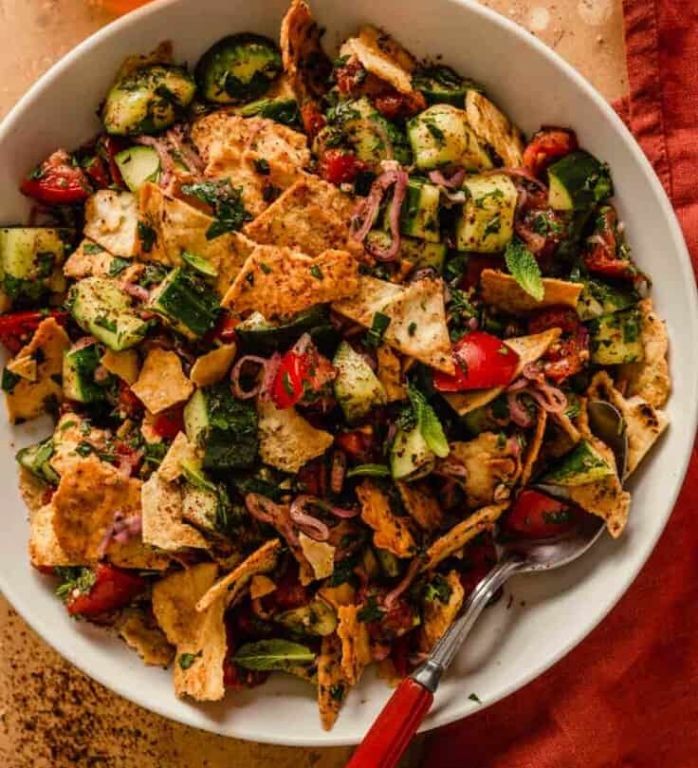 Fattoush Salad with Whole Grain Pita
