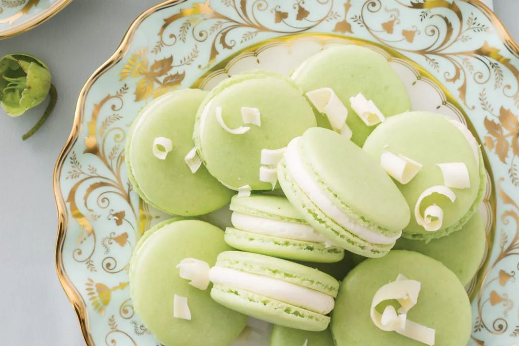 Finger Lime Macarons with White Chocolate