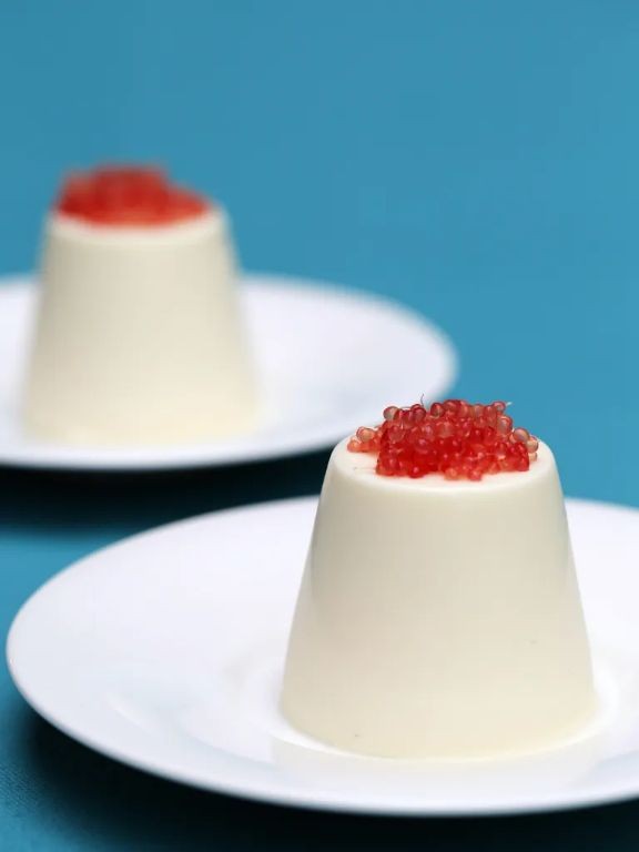 Finger Lime Panna Cotta with Citrus Glaze