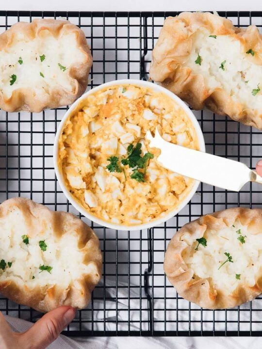 Finnish Karelian Pies with Egg Butter