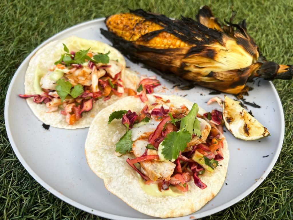 Fish Tacos with Spicy Mango Slaw