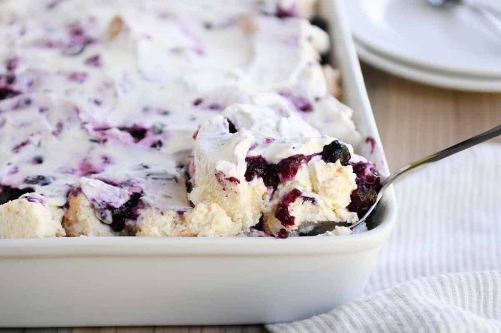 Fluffy Blueberry Angel Food Cake