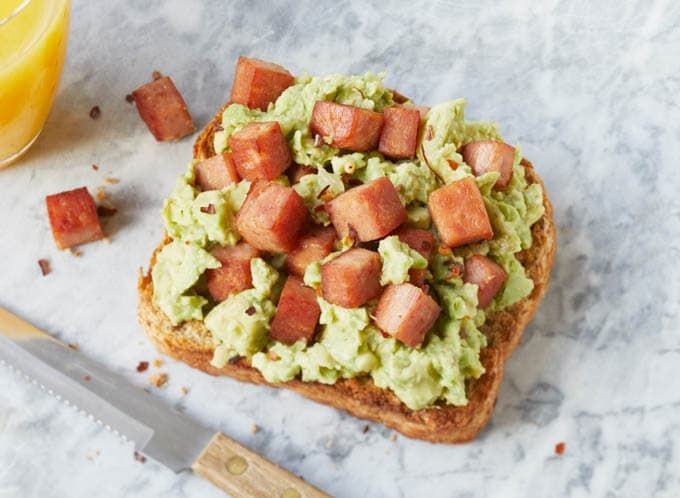 Fried Spam and Avocado Toast
