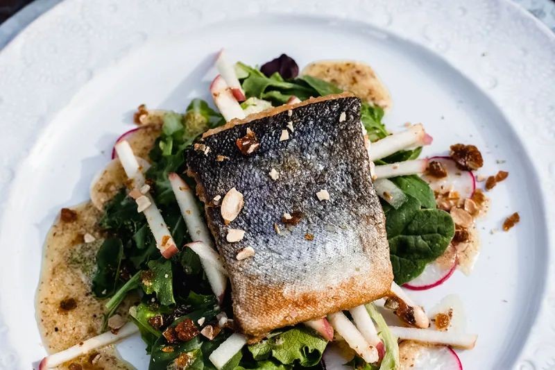 Fried Trout with Crispy Skin and Herb Salad
