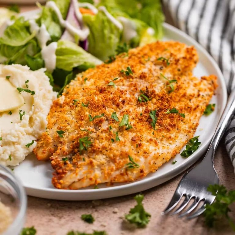 Fried Trout with Parmesan and Herb Coating