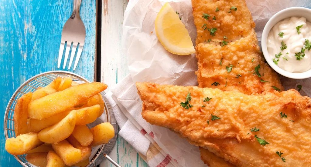 Fried Trout with Tartar Sauce and Lemon Wedges