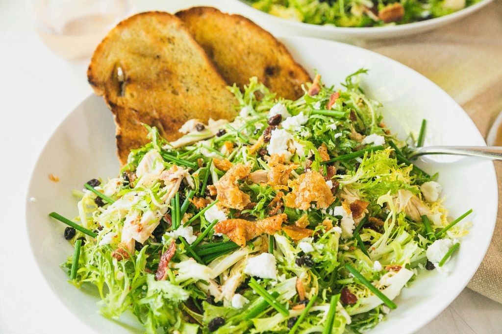 Frisee Salad with Roasted Chicken and Herb Vinaigrette