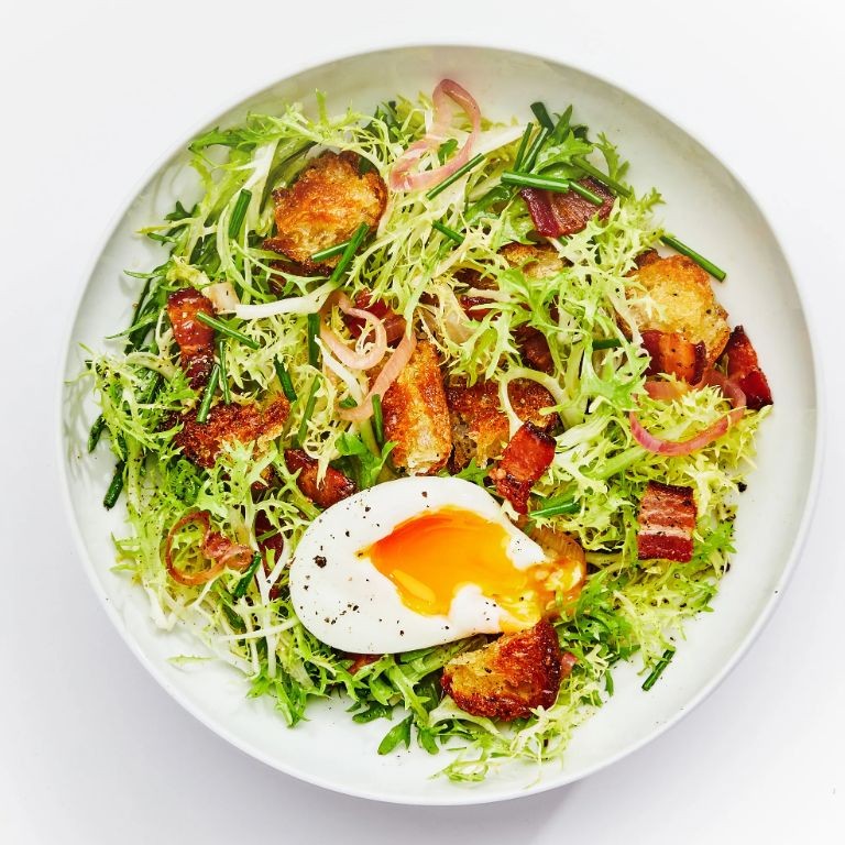 Frisee Salad with Warm Bacon Dressing