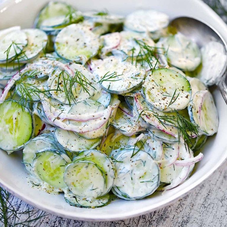 Frisee and Cucumber Salad with Yogurt-Dill Dressing