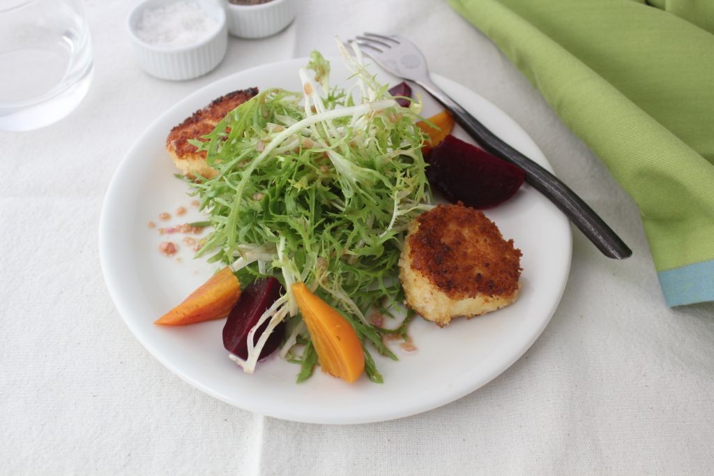 Frisee and Roasted Beet Salad with Goat Cheese