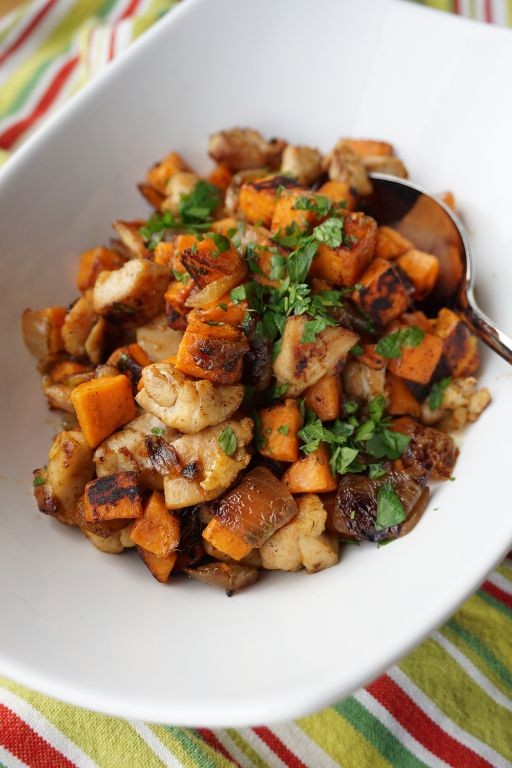 Frozen Chicken and Sweet Potato Hash