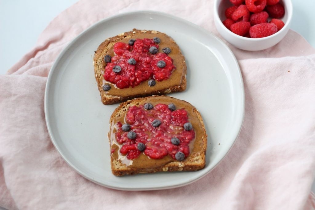 Frozen Fruit and Almond Butter Toast