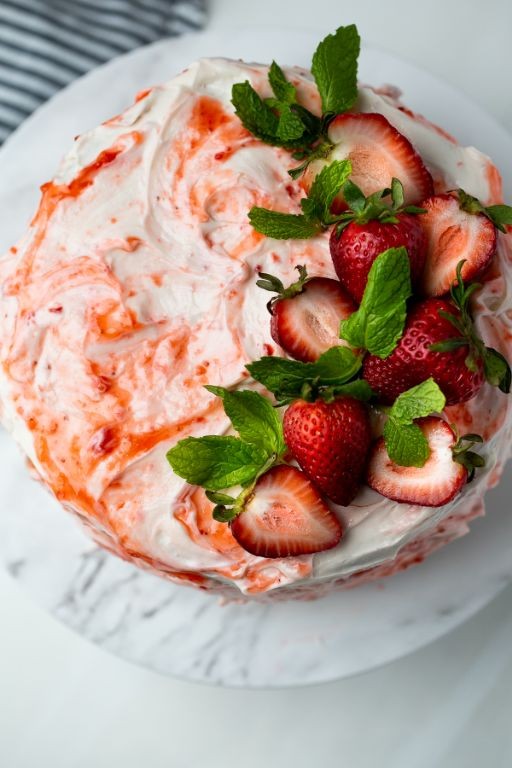 Fruity Whipped Vanilla Strawberry Frosting