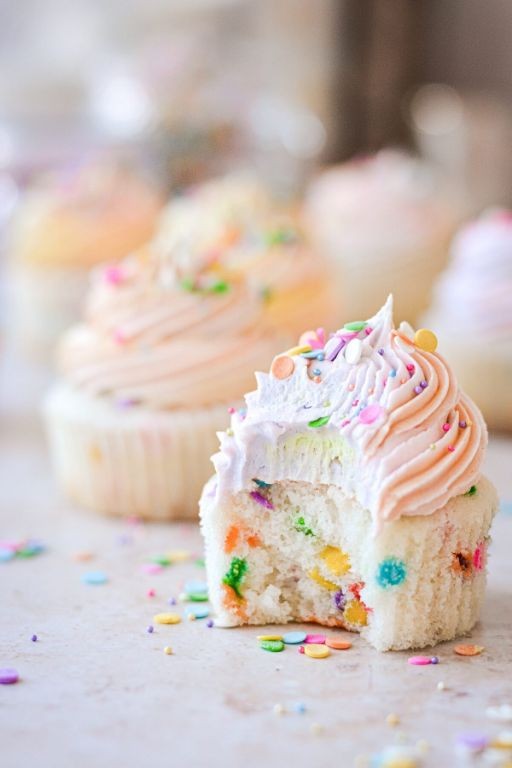 Funfetti Box Cupcakes with Rainbow Sprinkles