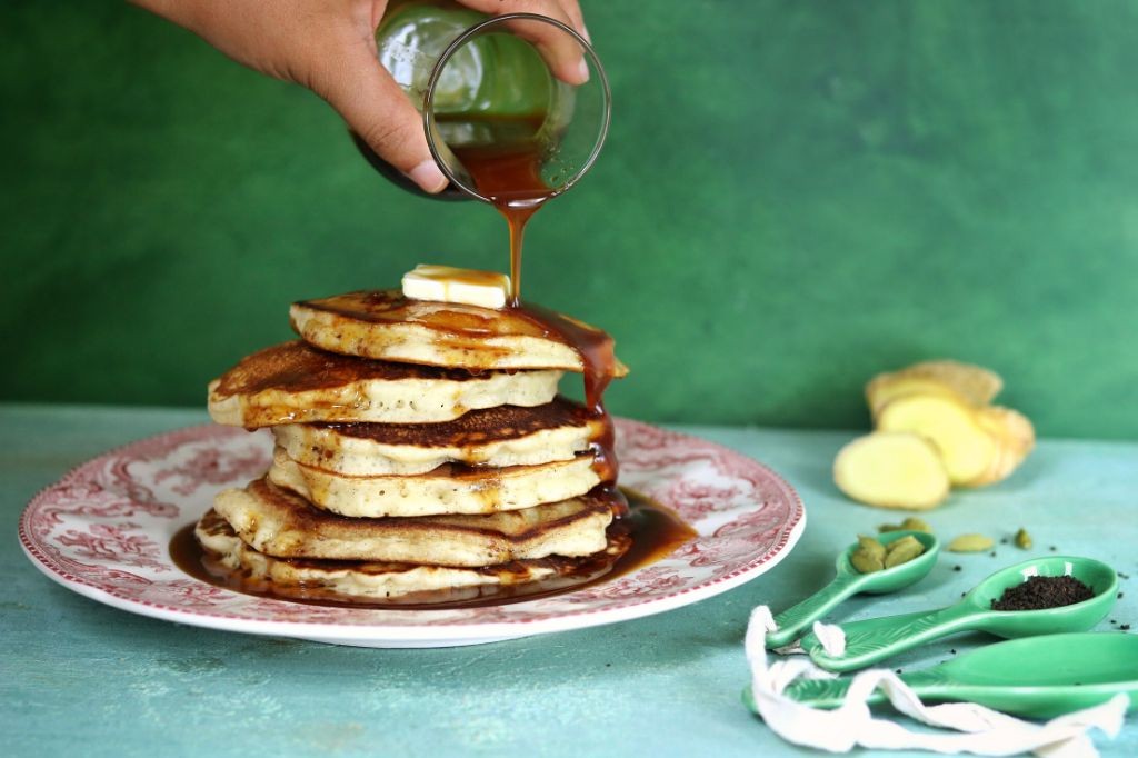 Garam Masala Pancakes with Cardamom Syrup