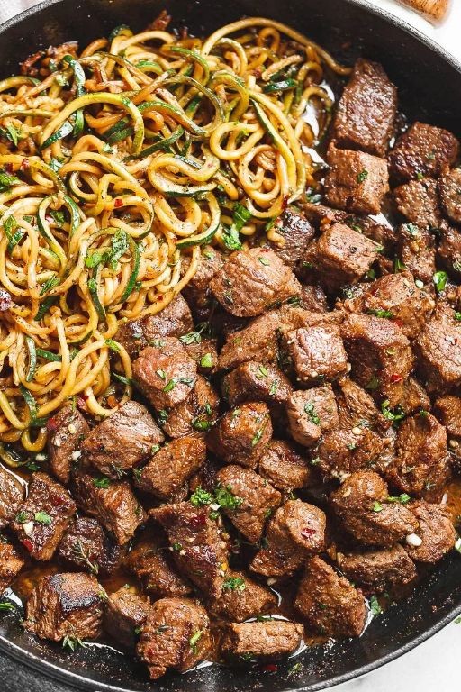 Garlic Butter Beef and Zucchini Skillet