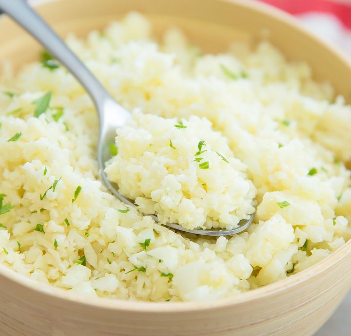 Garlic Butter Cauliflower Rice with Parmesan