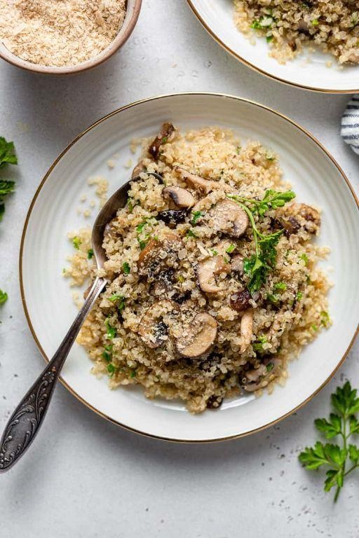 Garlic Butter Mushroom Quinoa