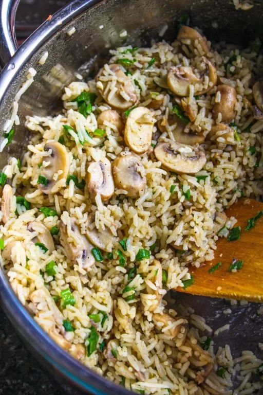 Garlic Butter Mushroom and Rice Skillet