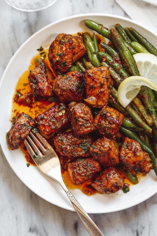 Garlic Butter Parmesan Pork Bites
