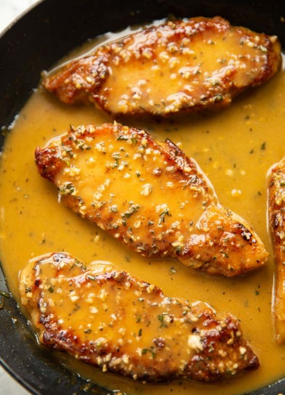 Garlic Butter Pork Chunks with Rosemary