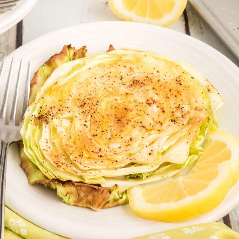 Garlic Butter Roasted Cabbage Steaks