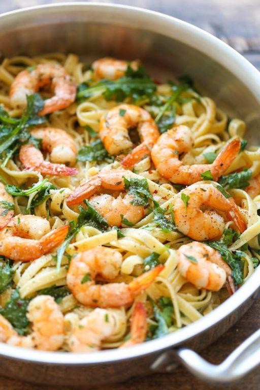 Garlic Butter Shrimp Crockpot Pasta