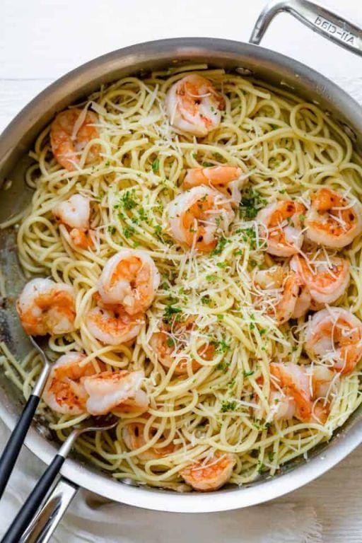 Garlic Butter Shrimp Egg Noodle Pasta