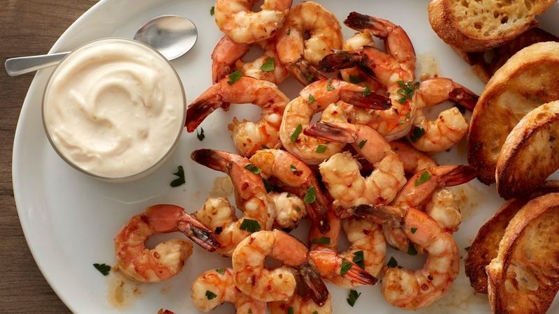 Garlic Butter Shrimp Fondue with Lemon Aioli