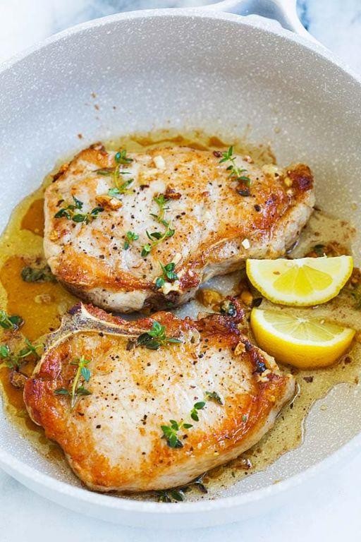Garlic Butter Thin Sliced Pork Chops
