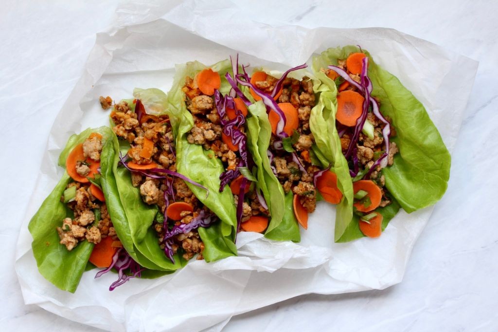 Garlic Ginger Ground Pork Lettuce Wraps