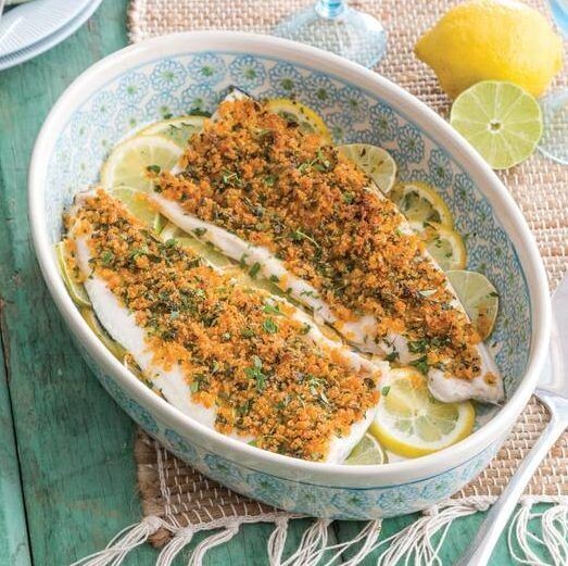 Garlic Herb Crusted Fried Trout