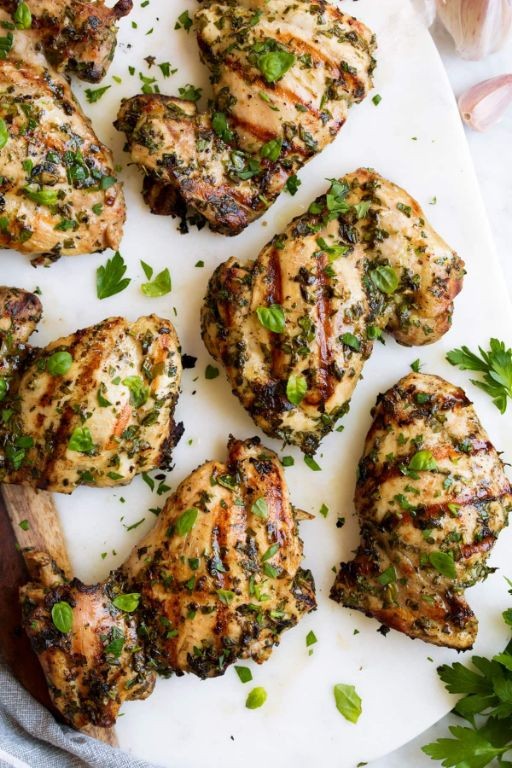 Garlic Herb Marinated Grilled Chicken Thighs