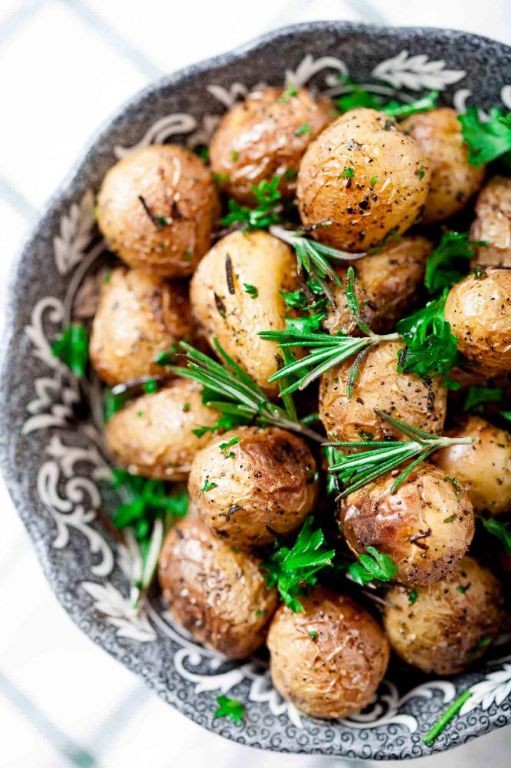 Garlic Herb Roasted Baby Potatoes