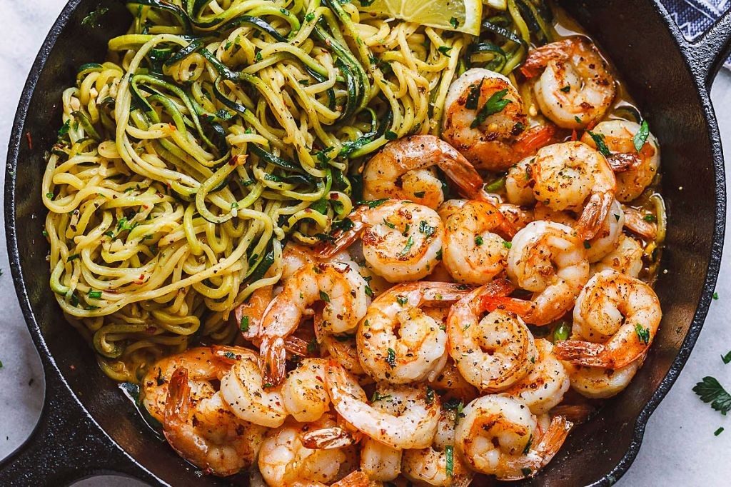 Garlic Lemon Shrimp Zoodles