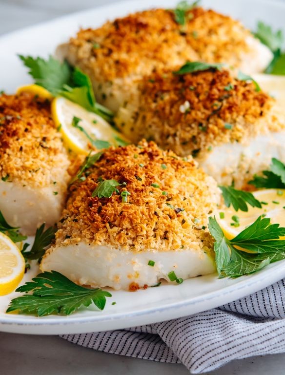 Garlic Parmesan Baked Cod