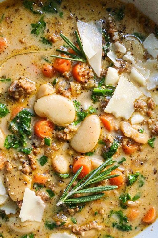 Garlic Rosemary Great Northern Beans and Sausage
